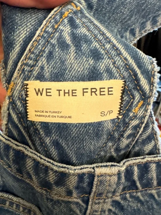 NWOT Free People We The Free Good Luck Barrel Overalls Ultra Light Beam - SMALL - Picture 11 of 11